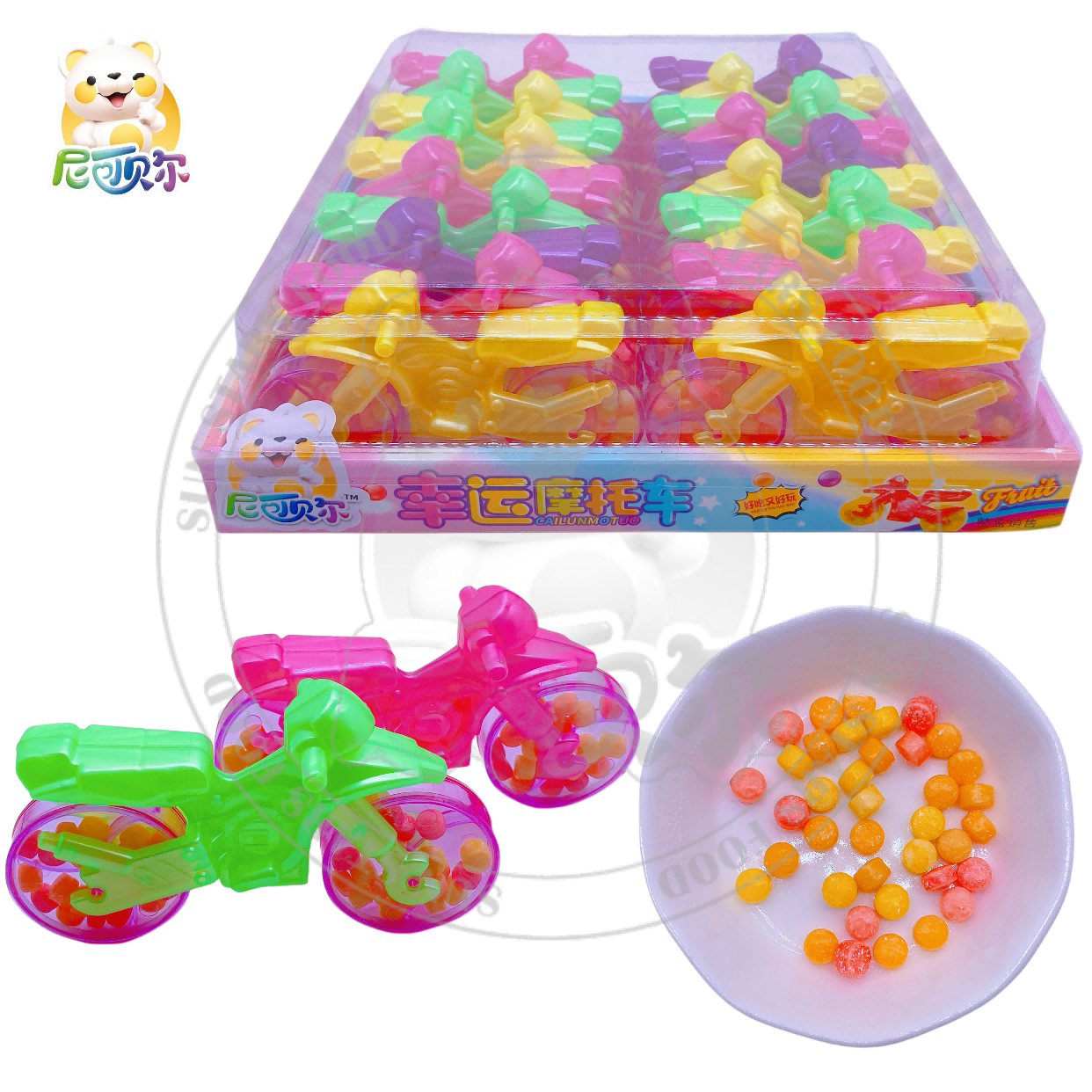 Factory Wholesale Unisex Children's Motorcycles Toys Hot Selling Colored Hard Candy with Fruit Flavors Interesting Halal Candy-T601
