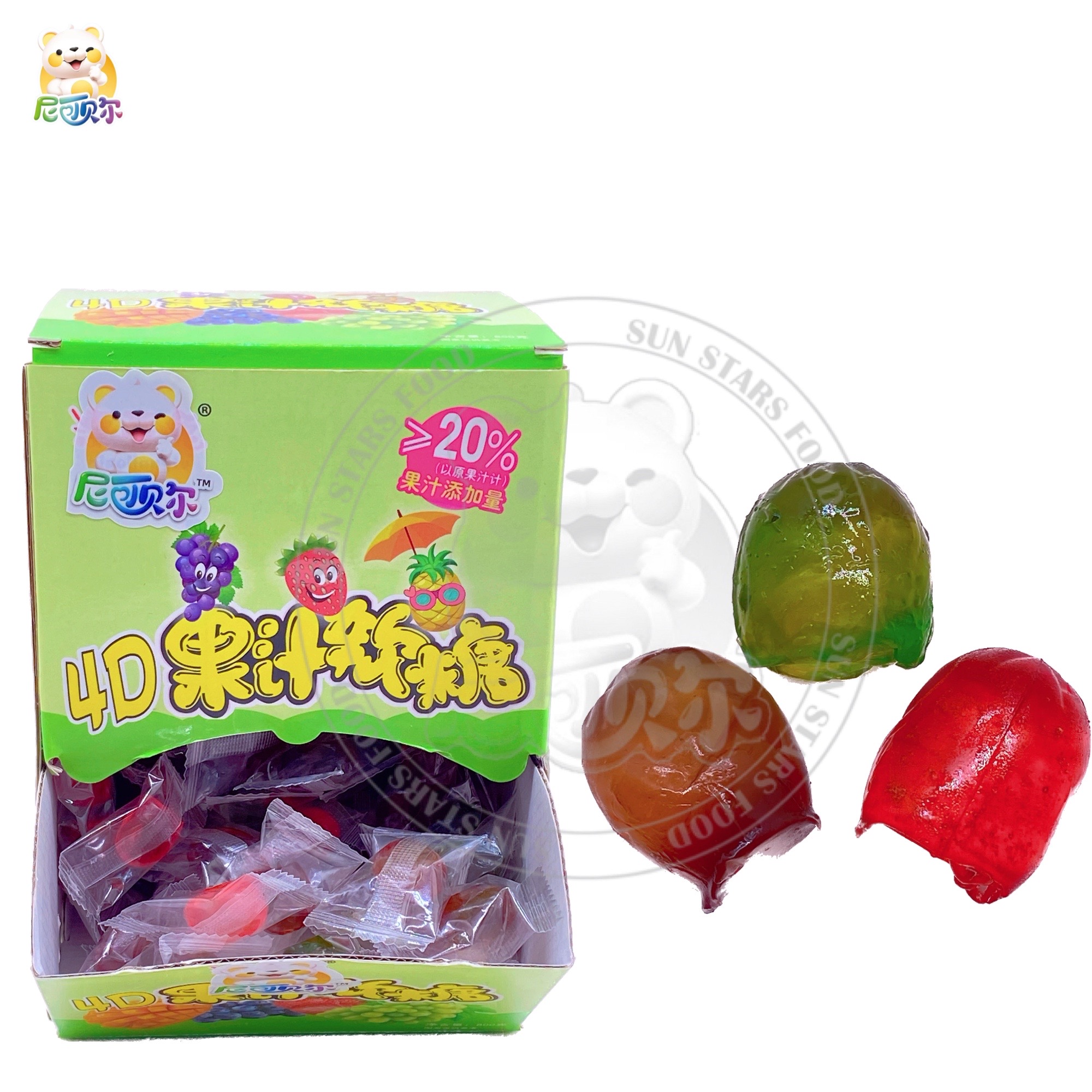 Good Taste Custom Fruit Juice Wholesale Peelable Grape Candies Peeled Gummy Halal Snoep 4d Grape Shape Gummy Candy-G344