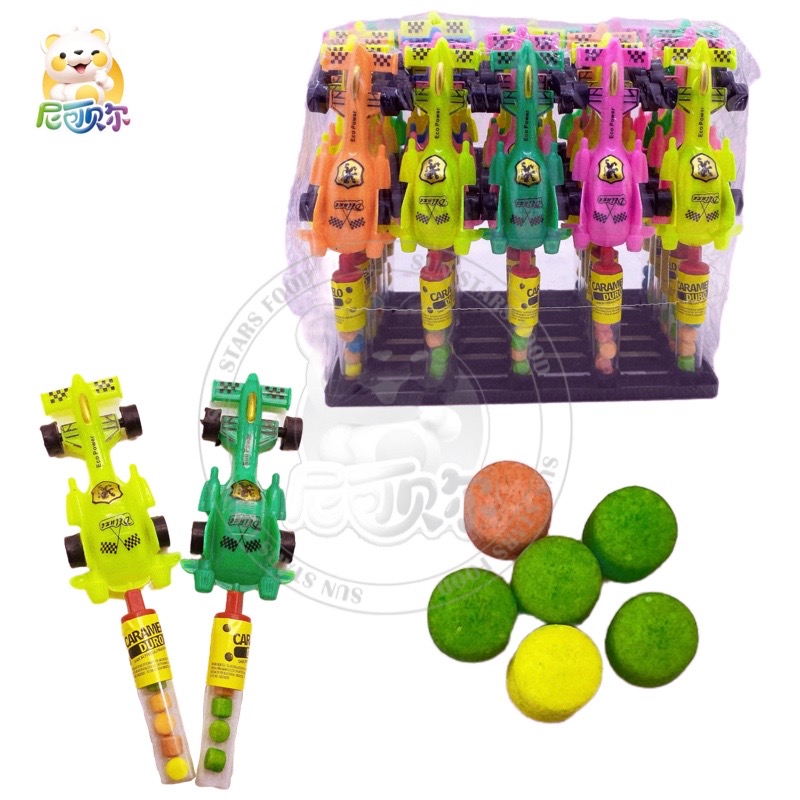 High Quality Kid Racing Car Toy Halal Mix Fruit Flavor Press Candy-T496