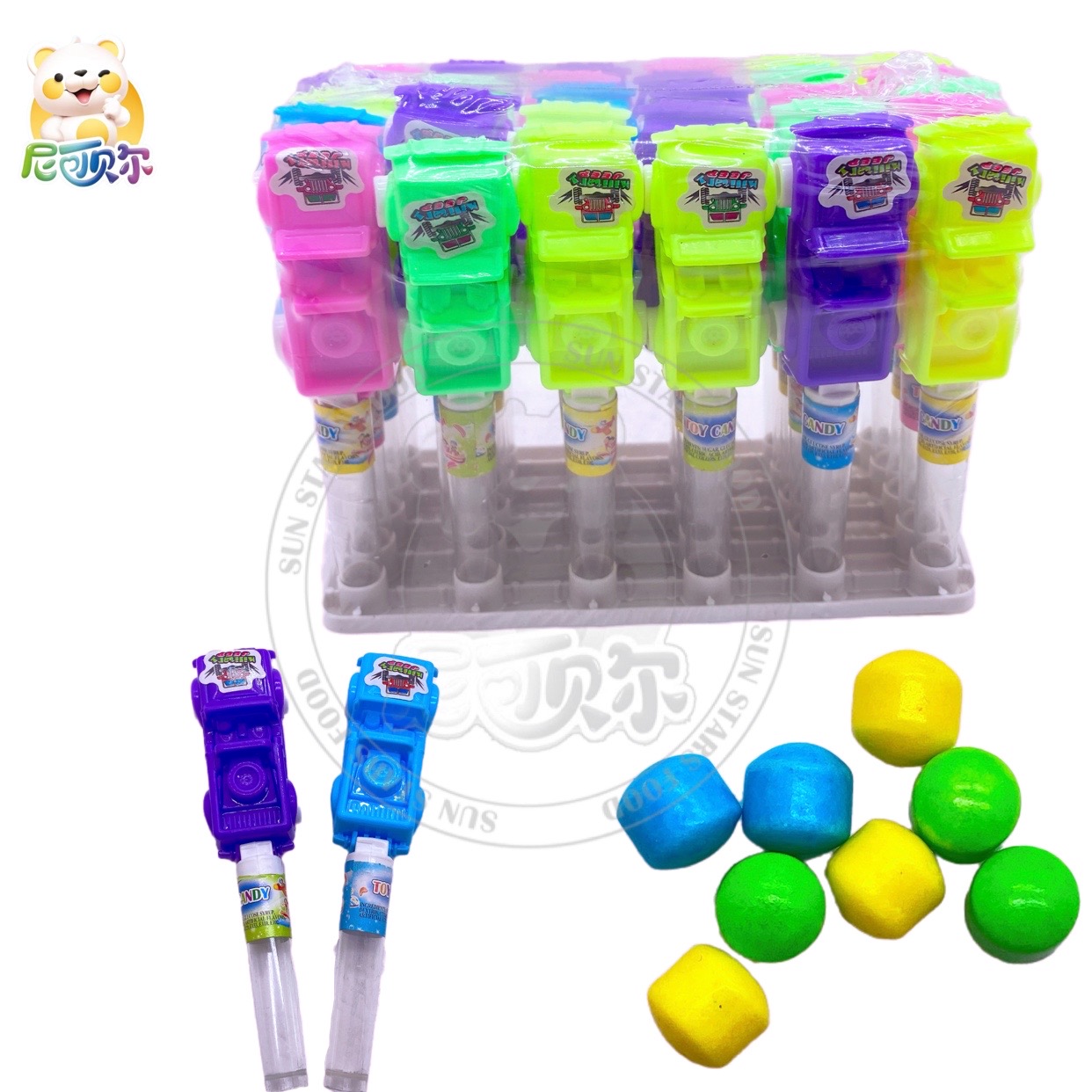 Manufacturer Multi Color Fruit Flavor Candy Car Shape Toy Hard Press Candy For Kids-T474