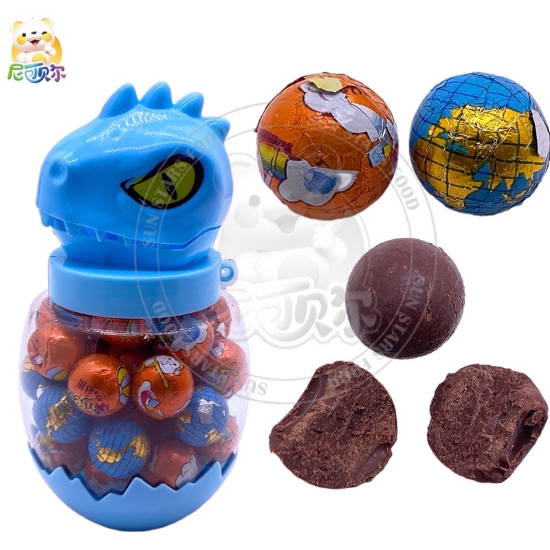Halal Factory Wholesale Customized Dinosaur Bottled Quality Chocolate Ball Chocolate figure of the Earth Shape-C518