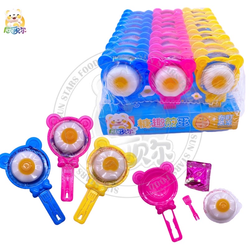 Baged Fruity Flavor Fried Poached Egg Pudding Jelly With Popping Candy-J124