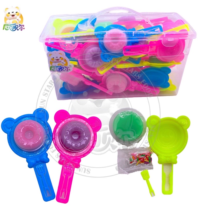 Kid Candy Halal Sweets Colorful Fruit Flavors Donuts Lollipop Jelly Candy Fruit Juice Pudding Cup-J130