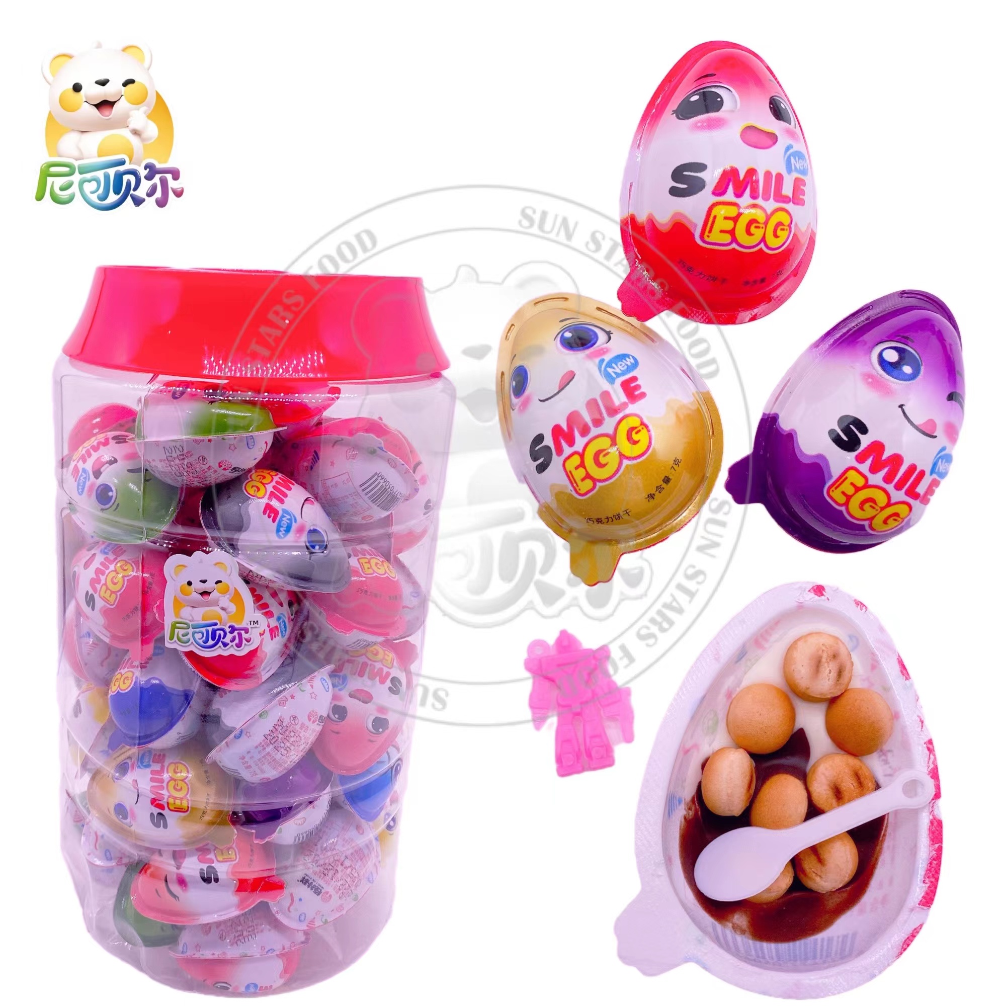 Wholesale Custom Halal Surprise Chocolate Eggs For Kids Chocolate Chip Cookie Balls Cartoon Surprise Eggs With Toys Inside-C465