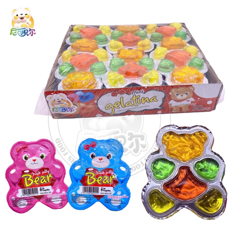 Chinese New Product Bear Shape Sweet Assorted Fruit Jelly Pudding-J134