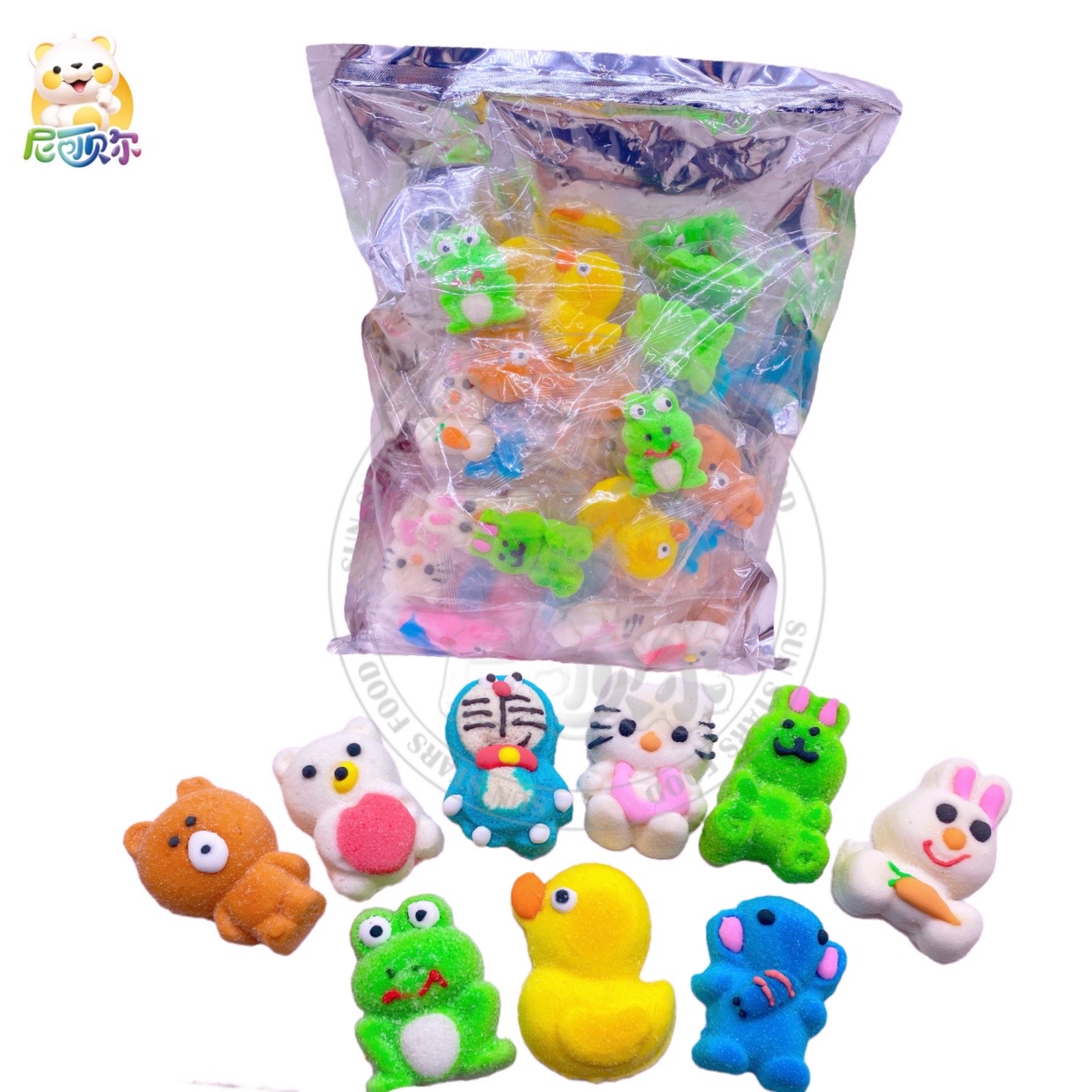 Oem Cotton Candy Wholesale Custom Lovely Animal Shape Mini Cartoon Marshmallow Cream Marshmallow-W012