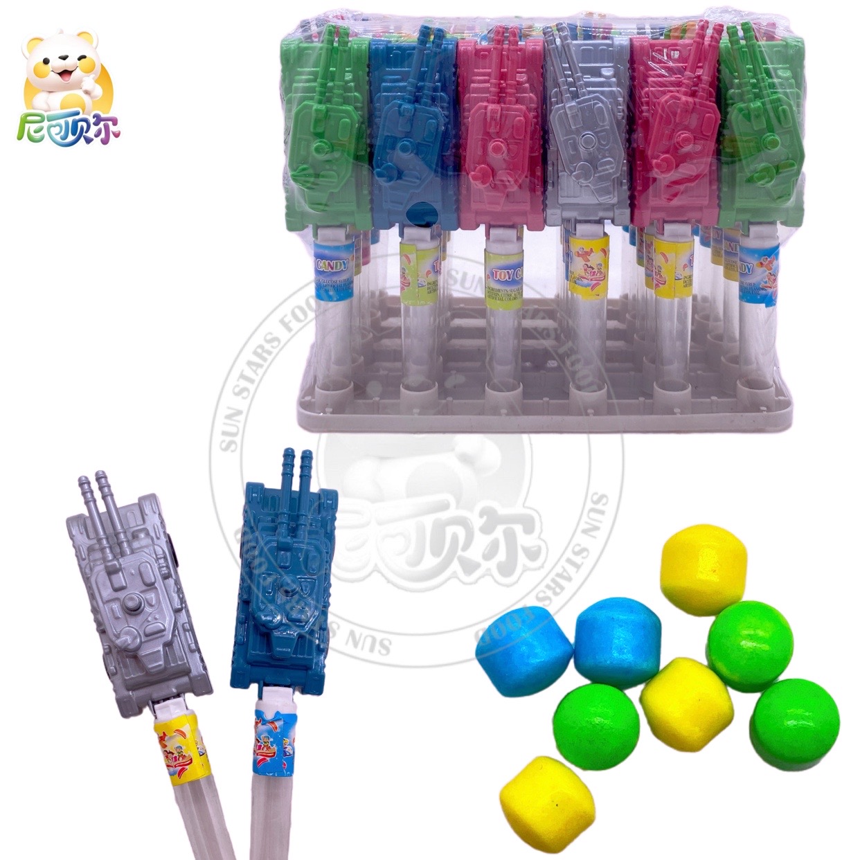 Tank Toy Candy Colorful Sweet Halal Fruit Flavor Squeeze Candy-T467