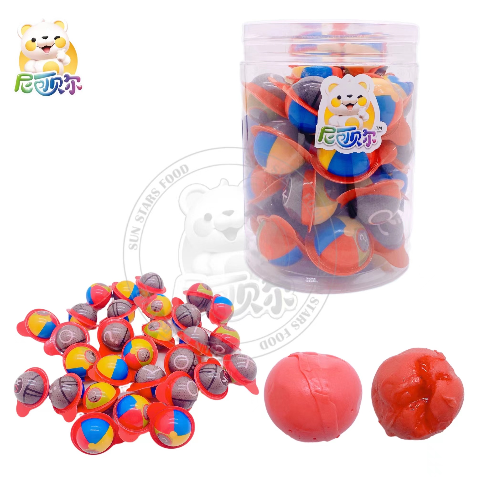 Kids Favorite Halloween Candy Fudge Balls Fun Sweet Fruity Squid Game Gummy Candy with Jam Filling-G183