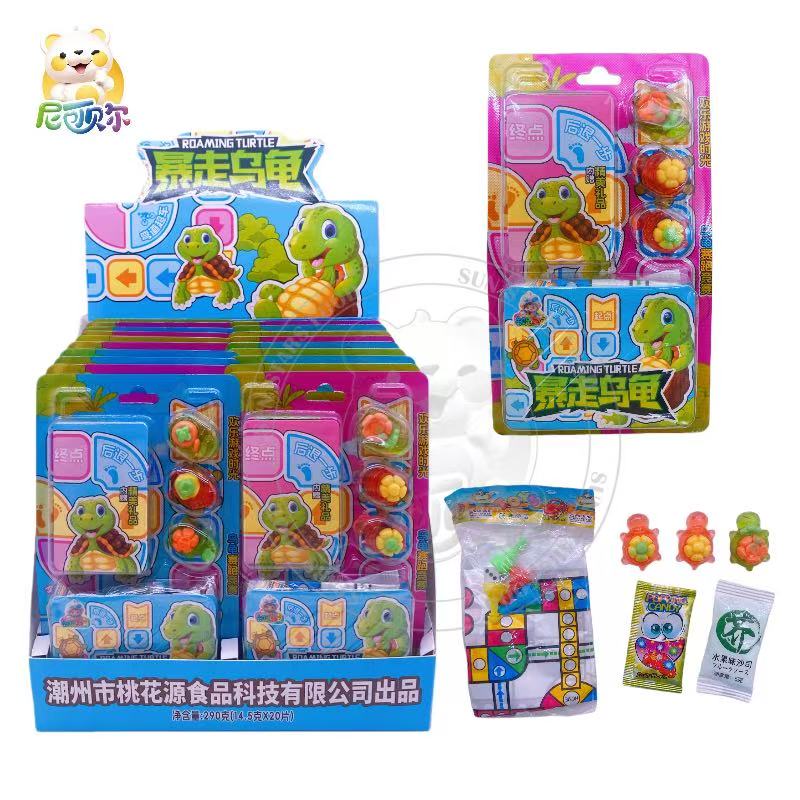Roaming Turtle Board Game CandyTurtle-Shaped Gummy Sweets with Jam Fun Tabletop Game