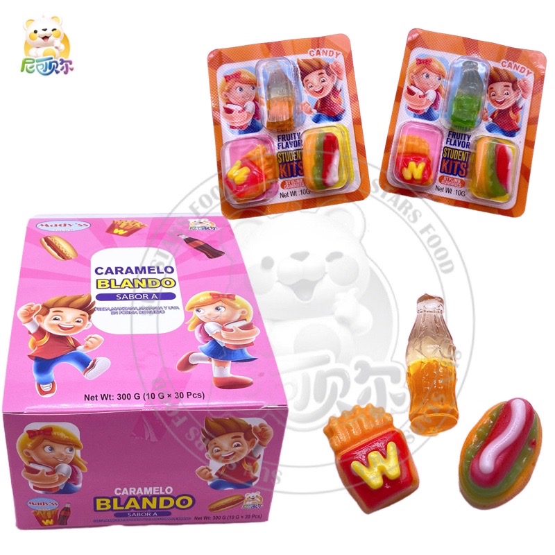 China Halal French fries hamburgers soda bottles hot dogs Shaped Gummy Jelly Candy-G259