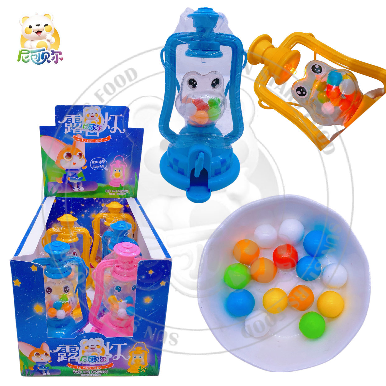 Wholesale Fun Cartoon PVC Soft Candy Dispenser Colorful Fruit Flavored Candies for Camping Glow Lamp Toy-T571