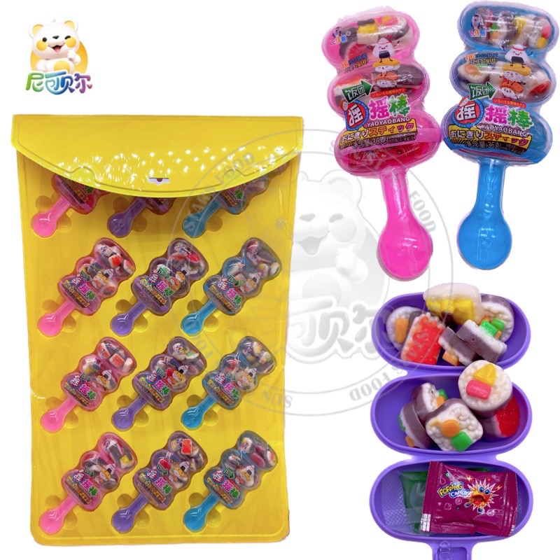Oem Japanese Snacks Sushi Fruit Flavors Sweets Assorted Shapes Sushi Gummy Jelly Candy-T539