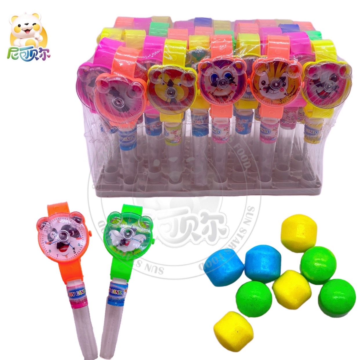High Quality Animal Watch Shaped Toy Candy Color Sweet Halal Fruit Flavor Extruded Candy-T472
