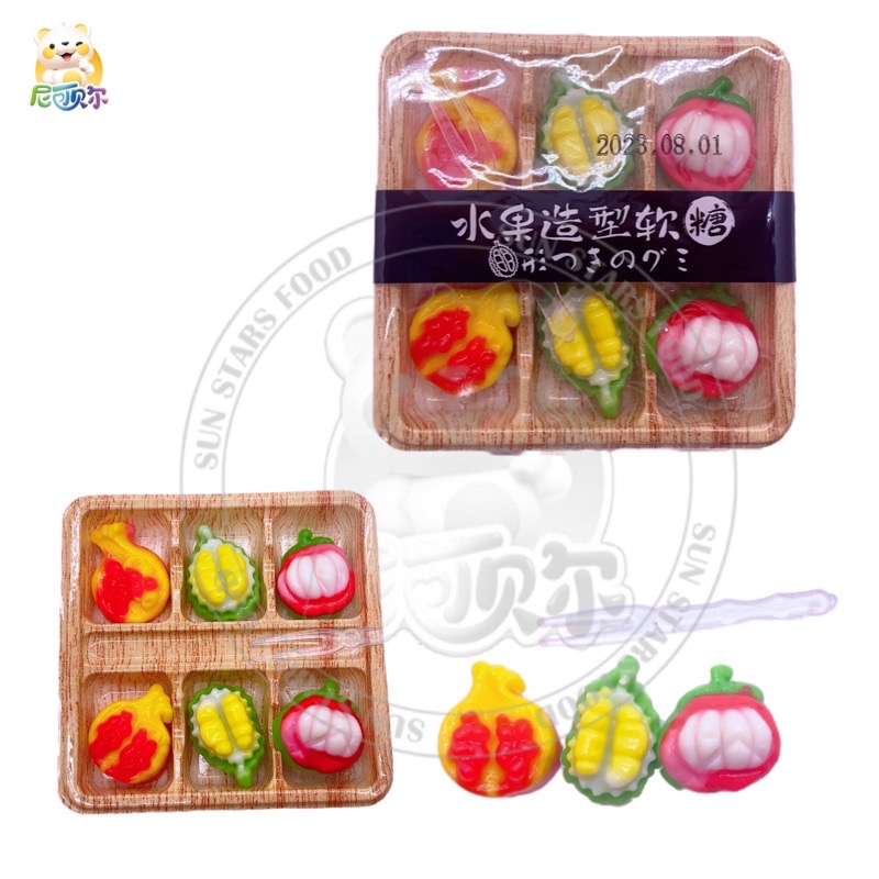 4d Durian Mangosteen Pomegranate Shape Gummy Jelly Soft Candy-G318
